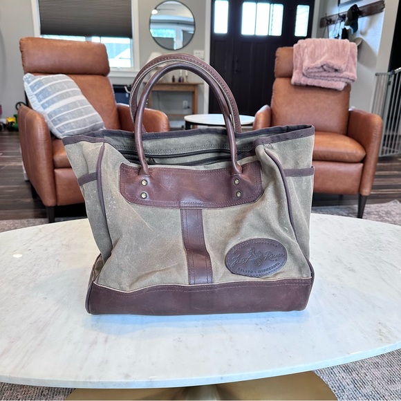 Frost River Handbags - Frost River Lake Superior Tote made with Waxed Canvas and Leather Size Small